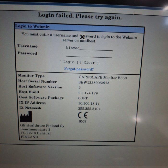 GE Healthcare GE Healthcare Carescape B650 Anesthesia Care Patient Monitor Patient Monitors reLink Medical