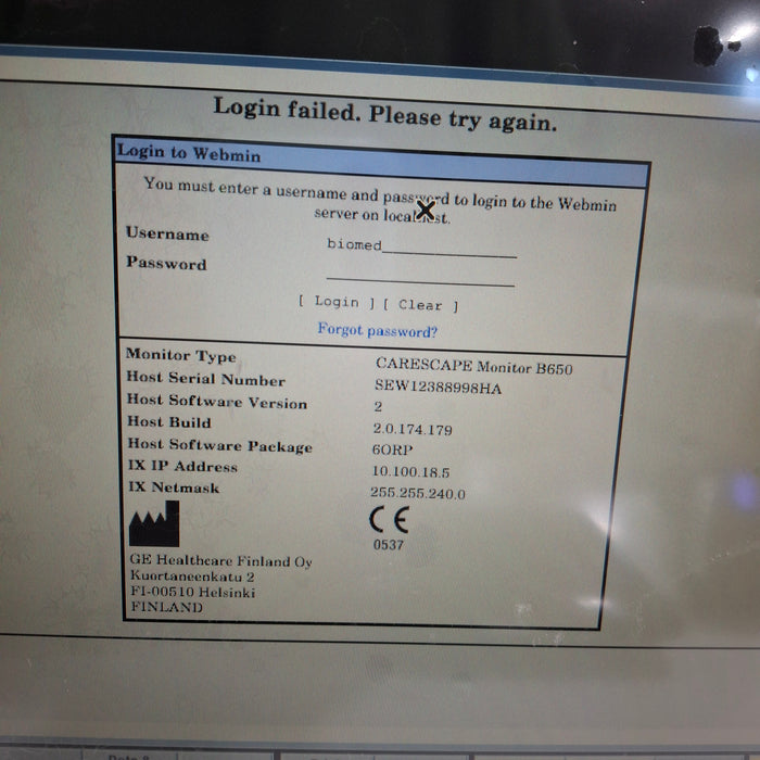 GE Healthcare GE Healthcare Carescape B650 Anesthesia Care Patient Monitor Patient Monitors reLink Medical