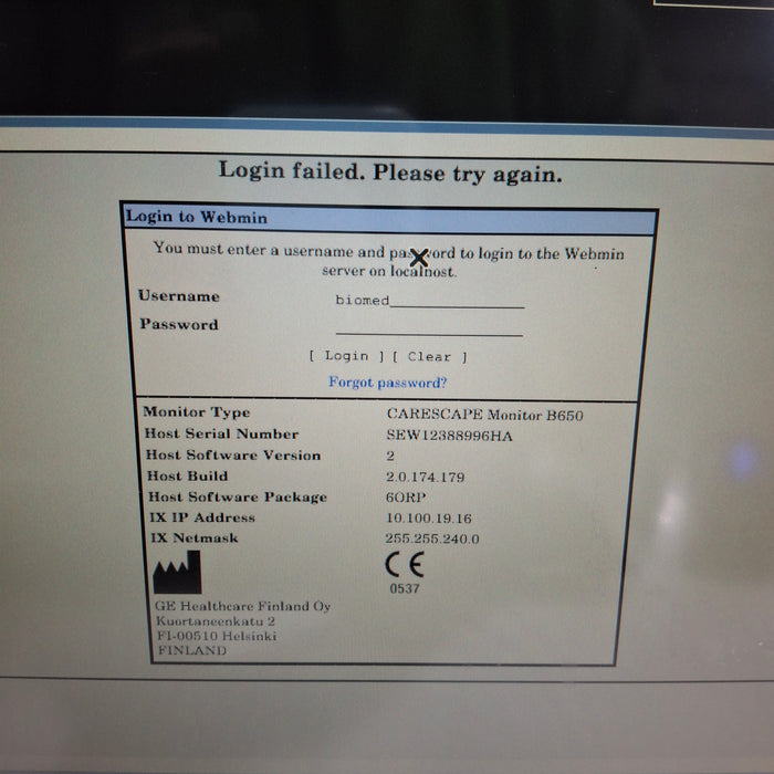 GE Healthcare GE Healthcare Carescape B650 Anesthesia Care Patient Monitor Patient Monitors reLink Medical