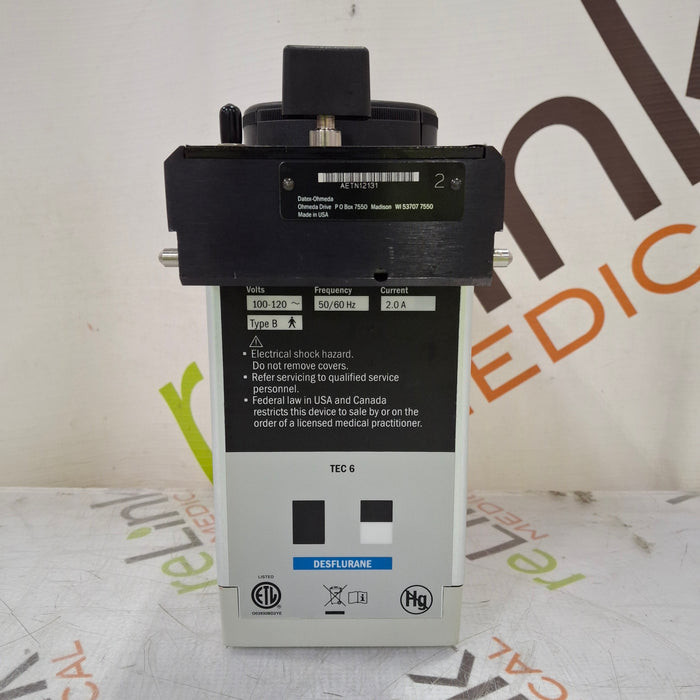 Datex-Ohmeda Tec 6 Plus Desflurane Vaporizer
