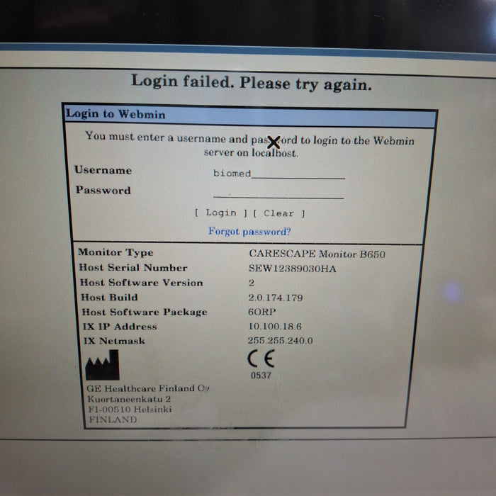 GE Healthcare GE Healthcare Carescape B650 Anesthesia Care Patient Monitor Patient Monitors reLink Medical