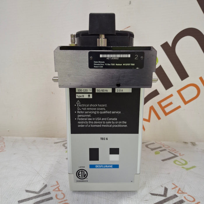 Datex-Ohmeda Tec 6 Plus Desflurane Vaporizer