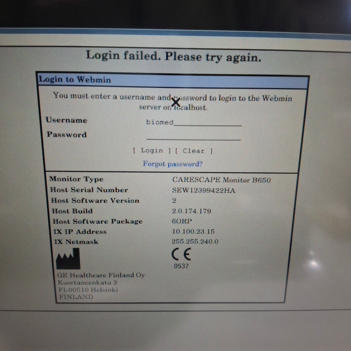 GE Healthcare GE Healthcare Carescape B650 Anesthesia Care Patient Monitor Patient Monitors reLink Medical