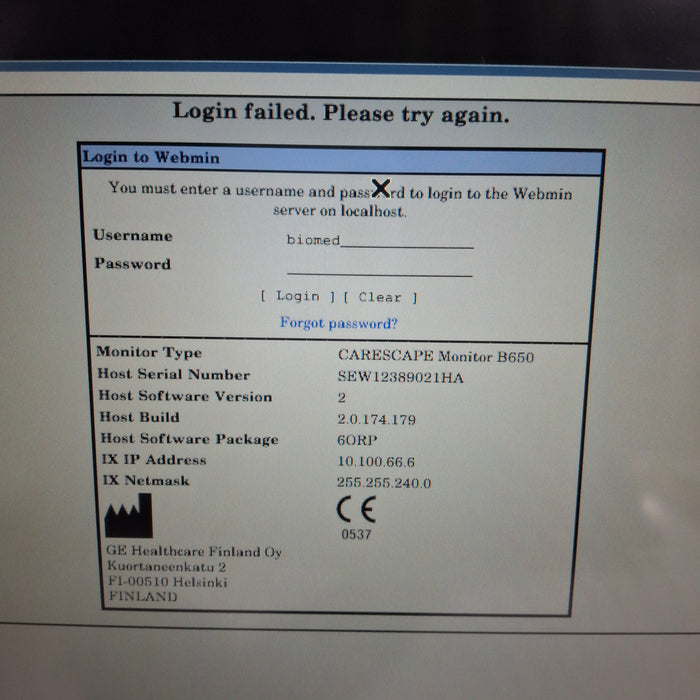 GE Healthcare GE Healthcare Carescape B650 Anesthesia Care Patient Monitor Patient Monitors reLink Medical