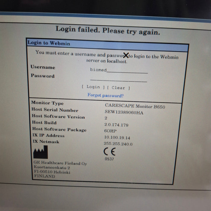 GE Healthcare GE Healthcare Carescape B650 Anesthesia Care Patient Monitor Patient Monitors reLink Medical