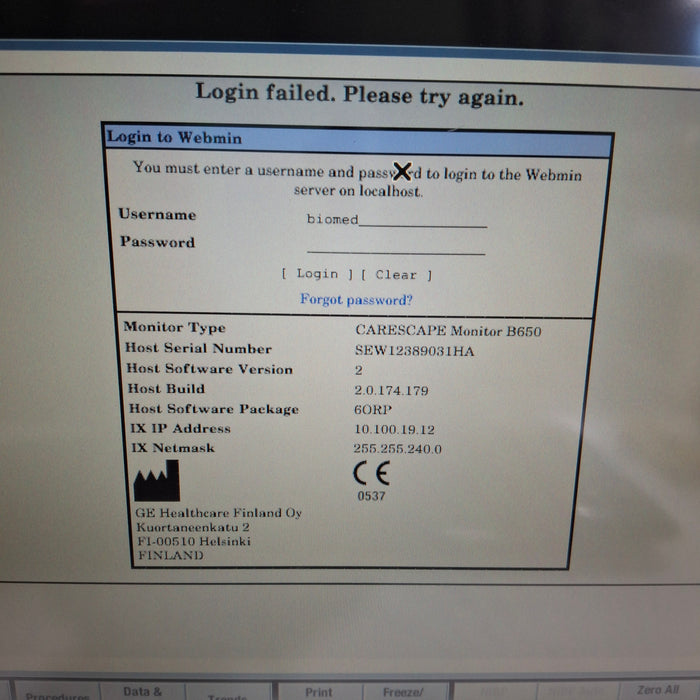 GE Healthcare GE Healthcare Carescape B650 Anesthesia Care Patient Monitor Patient Monitors reLink Medical