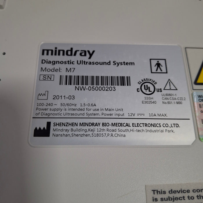 Mindray Mindray M7 Ultrasound Ultrasound reLink Medical