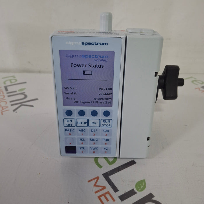 Baxter Baxter Sigma Spectrum 8.01.00 with B/G Battery Infusion Pump Infusion Pump reLink Medical