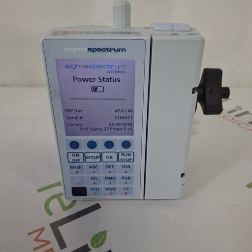 Baxter Baxter Sigma Spectrum 8.01.00 with B/G Battery Infusion Pump Infusion Pump reLink Medical