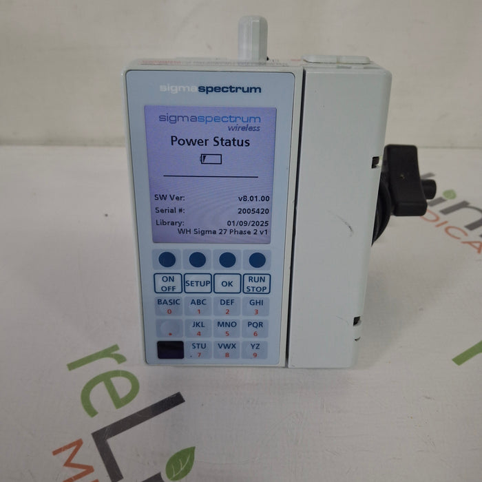 Baxter Baxter Sigma Spectrum 8.01.00 with B/G Battery Infusion Pump Infusion Pump reLink Medical