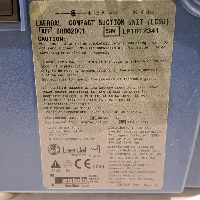 Laerdal Medical Laerdal Medical LCSU 88002001 Compact Suction Unit Surgical Equipment reLink Medical