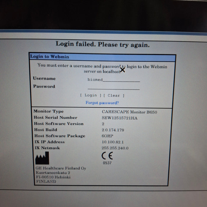 GE Healthcare GE Healthcare Carescape B650 Anesthesia Care Patient Monitor Patient Monitors reLink Medical