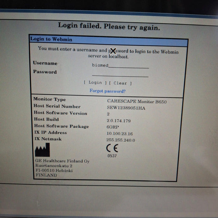 GE Healthcare GE Healthcare Carescape B650 Anesthesia Care Patient Monitor Patient Monitors reLink Medical