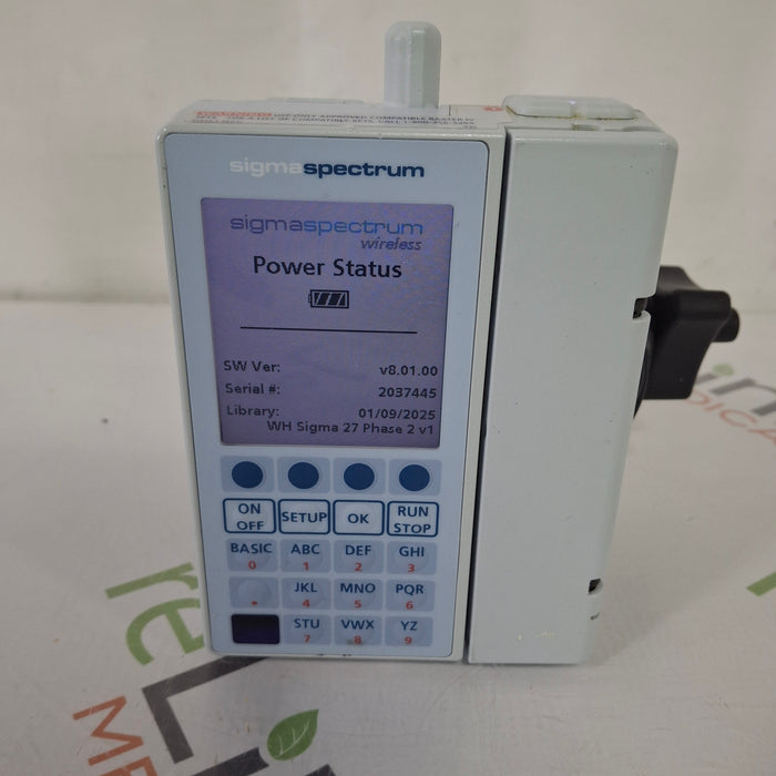 Baxter Baxter Sigma Spectrum 8.01.00 with B/G Battery Infusion Pump Infusion Pump reLink Medical