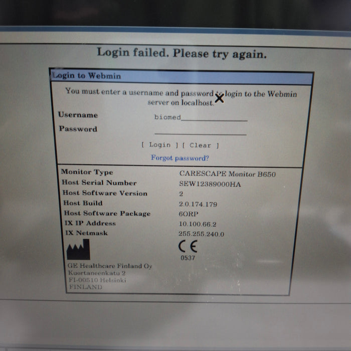 GE Healthcare GE Healthcare Carescape B650 Anesthesia Care Patient Monitor Patient Monitors reLink Medical