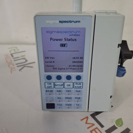 Baxter Baxter Sigma Spectrum 8.01.00 with B/G Battery Infusion Pump Infusion Pump reLink Medical
