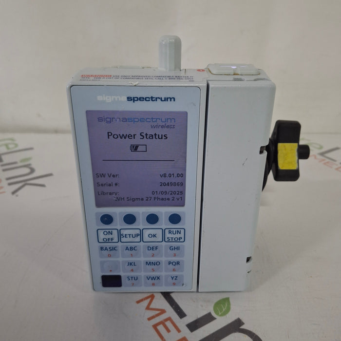 Baxter Baxter Sigma Spectrum 8.01.00 with B/G Battery Infusion Pump Infusion Pump reLink Medical
