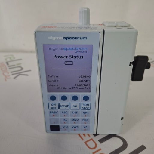 Baxter Baxter Sigma Spectrum 8.01.00 with B/G Battery Infusion Pump Infusion Pump reLink Medical
