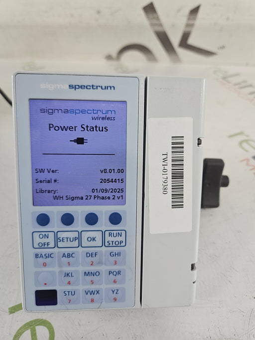 Baxter Baxter Sigma Spectrum 8.01.00 w/o Battery Infusion Pump Infusion Pump reLink Medical
