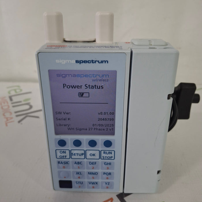 Baxter Baxter Sigma Spectrum 8.01.00 with A/B/G/N Battery Infusion Pump Infusion Pump reLink Medical