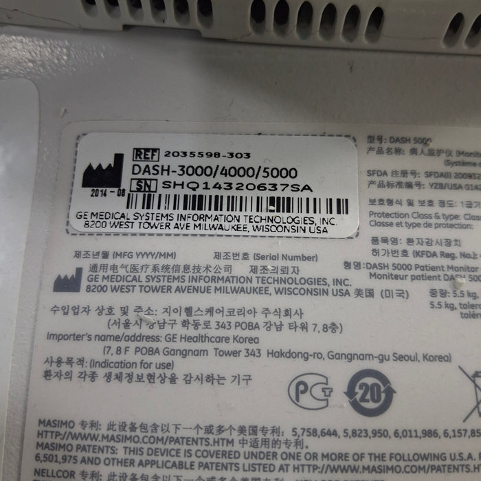 GE Healthcare GE Healthcare Dash 5000 - GE/Nellcor SpO2 Patient Monitor Patient Monitors reLink Medical