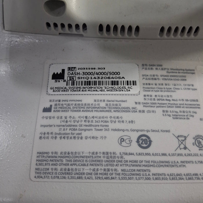 GE Healthcare GE Healthcare Dash 5000 - GE/Nellcor SpO2 Patient Monitor Patient Monitors reLink Medical