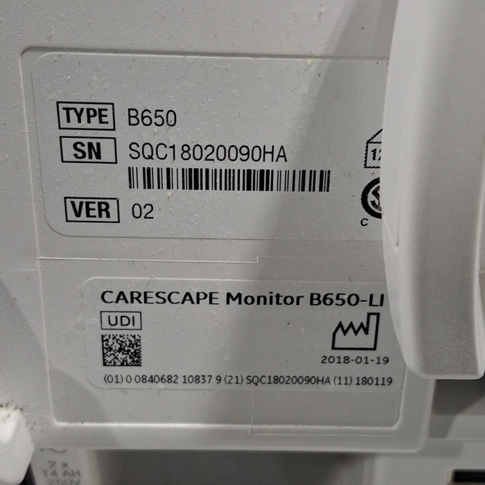GE Healthcare GE Healthcare Carescape B650 Critical Care Patient Monitor Patient Monitors reLink Medical
