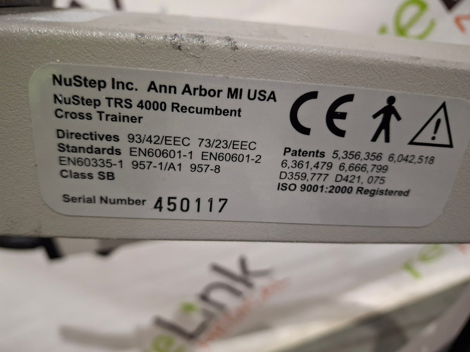 NuStep, Inc. NuStep, Inc. TRS 4000 Recumbent Cross Trainer Fitness and Rehab Equipment reLink Medical
