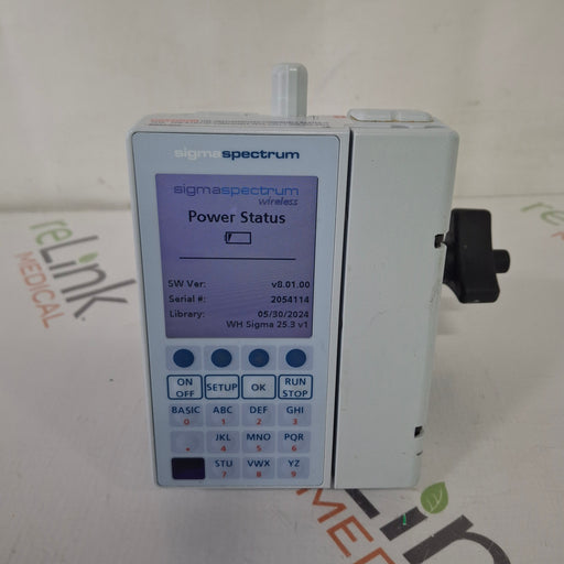 Baxter Baxter Sigma Spectrum 8.01.00 with B/G Battery Infusion Pump Infusion Pump reLink Medical