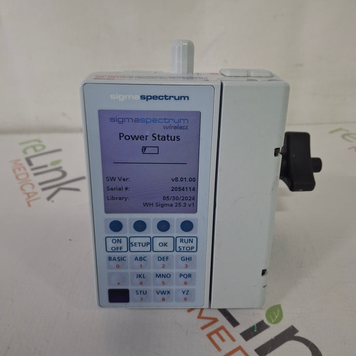 Baxter Baxter Sigma Spectrum 8.01.00 with B/G Battery Infusion Pump Infusion Pump reLink Medical
