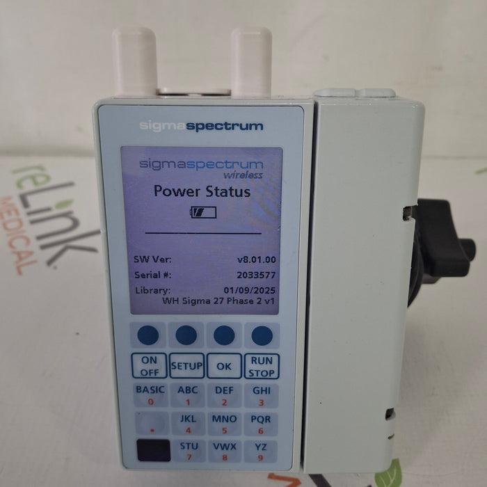 Baxter Baxter Sigma Spectrum 8.01.00 with A/B/G/N Battery Infusion Pump Infusion Pump reLink Medical