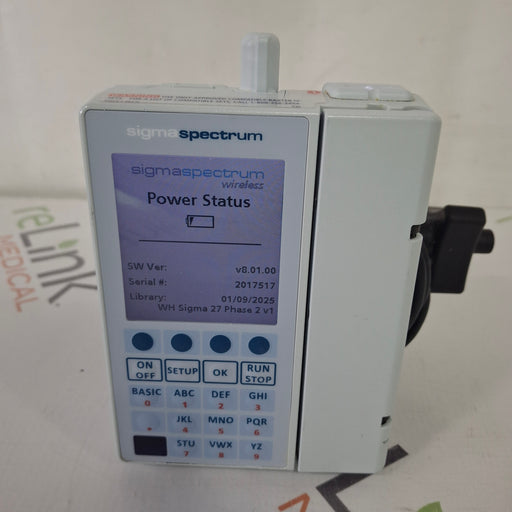 Baxter Baxter Sigma Spectrum 8.01.00 with B/G Battery Infusion Pump Infusion Pump reLink Medical