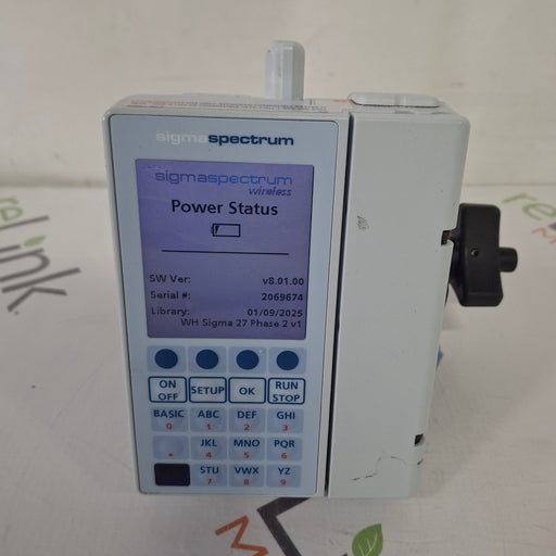 Baxter Baxter Sigma Spectrum 8.01.00 with B/G Battery Infusion Pump Infusion Pump reLink Medical