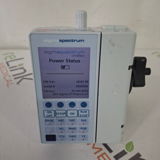 Baxter Baxter Sigma Spectrum 8.01.00 with B/G Battery Infusion Pump Infusion Pump reLink Medical