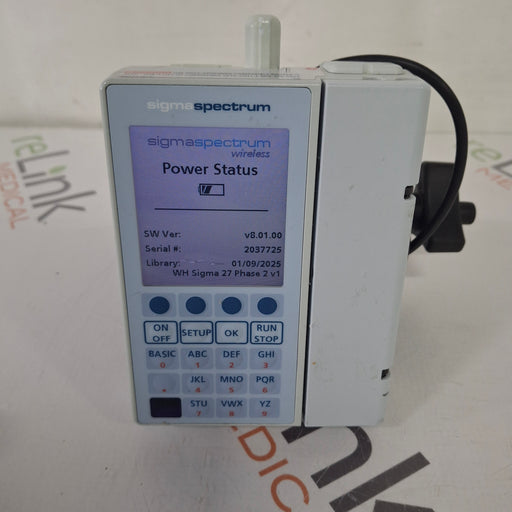 Baxter Baxter Sigma Spectrum 8.01.00 with B/G Battery Infusion Pump Infusion Pump reLink Medical