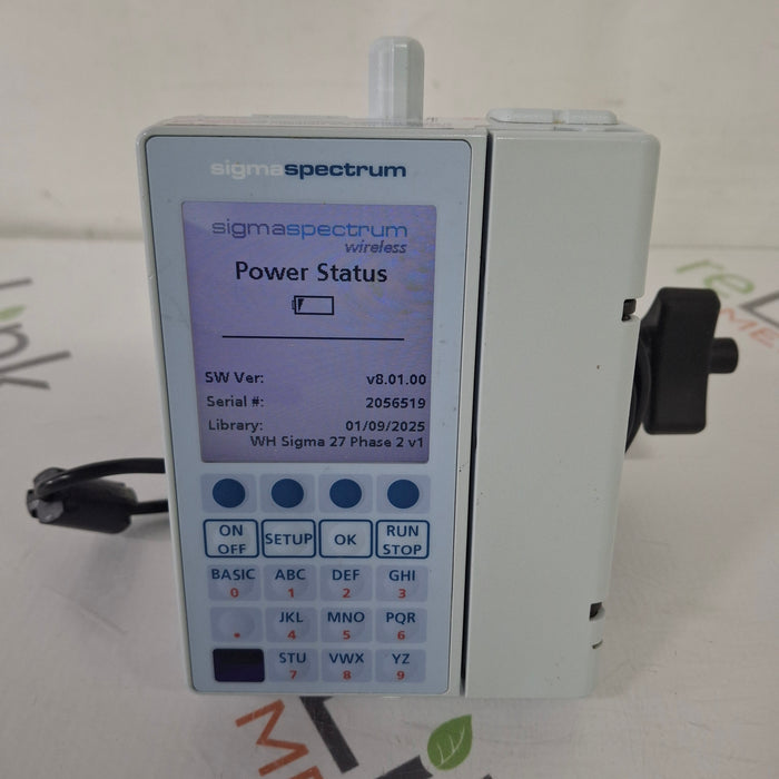 Baxter Baxter Sigma Spectrum 8.01.00 with B/G Battery Infusion Pump Infusion Pump reLink Medical
