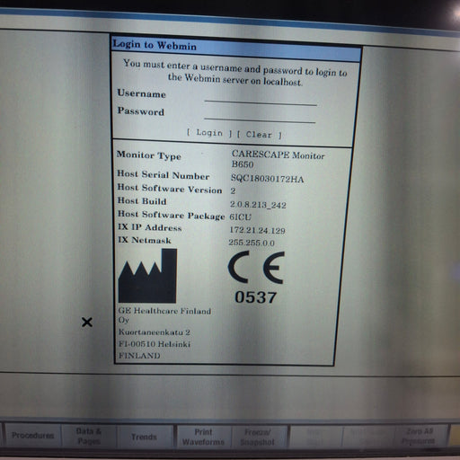 GE Healthcare GE Healthcare Carescape B650 Critical Care Patient Monitor Patient Monitors reLink Medical