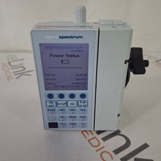 Baxter Baxter Sigma Spectrum 8.01.00 with B/G Battery Infusion Pump Infusion Pump reLink Medical