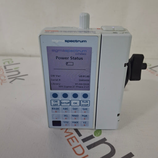 Baxter Baxter Sigma Spectrum 8.01.00 with B/G Battery Infusion Pump Infusion Pump reLink Medical