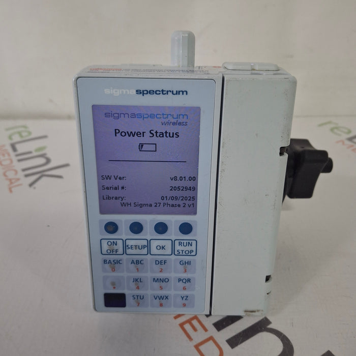 Baxter Baxter Sigma Spectrum 8.01.00 with B/G Battery Infusion Pump Infusion Pump reLink Medical