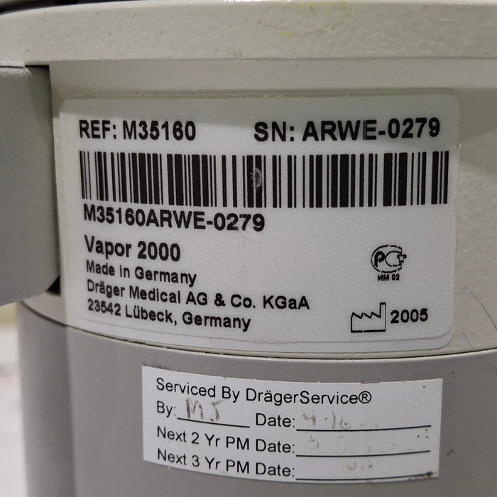 Draeger Medical Draeger Medical Vapor 2000 Isoflurane Vaporizer Anesthesia reLink Medical