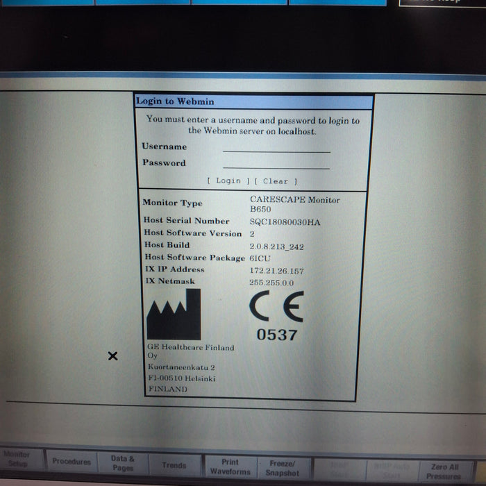 GE Healthcare GE Healthcare Carescape B650 Critical Care Patient Monitor Patient Monitors reLink Medical