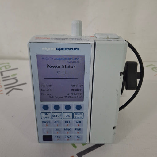 Baxter Baxter Sigma Spectrum 8.01.00 with B/G Battery Infusion Pump Infusion Pump reLink Medical