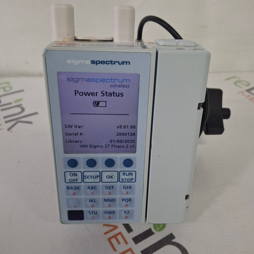 Baxter Baxter Sigma Spectrum 8.01.00 with A/B/G/N Battery Infusion Pump Infusion Pump reLink Medical