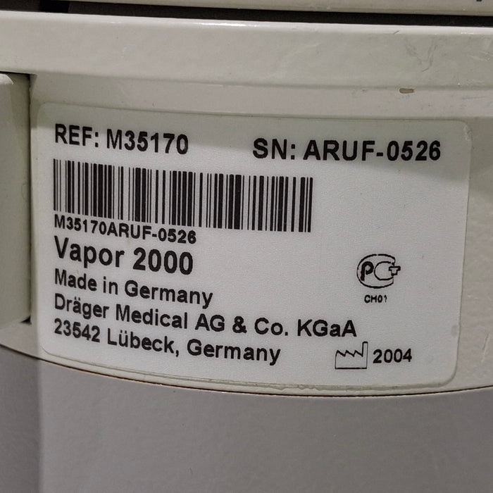 Draeger Medical Draeger Medical Vapor 2000 Sevoflurane Vaporizer Anesthesia reLink Medical
