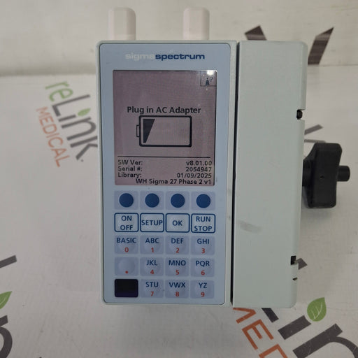 Baxter Baxter Sigma Spectrum 8.01.00 with A/B/G/N Battery Infusion Pump Infusion Pump reLink Medical