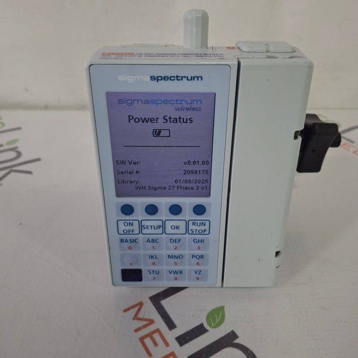 Baxter Baxter Sigma Spectrum 8.01.00 with B/G Battery Infusion Pump Infusion Pump reLink Medical