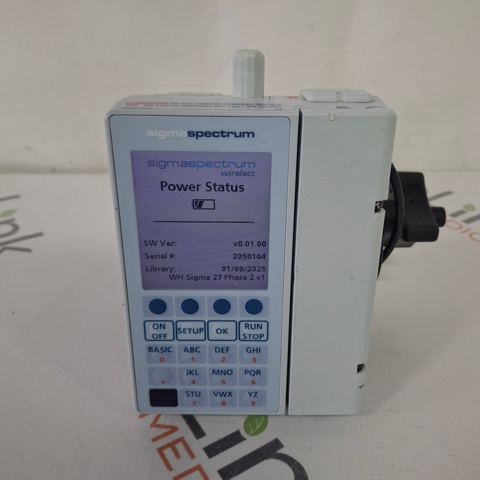 Baxter Baxter Sigma Spectrum 8.01.00 with B/G Battery Infusion Pump Infusion Pump reLink Medical