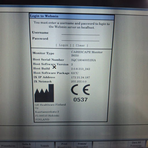 GE Healthcare GE Healthcare Carescape B650 Critical Care Patient Monitor Patient Monitors reLink Medical