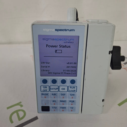 Baxter Baxter Sigma Spectrum 8.01.00 with B/G Battery Infusion Pump Infusion Pump reLink Medical
